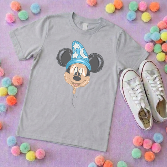 Sorcerer Mouse Balloon, Printed T-Shirt, Florida, Orlando, Magical World - Adults & Kids Sizes