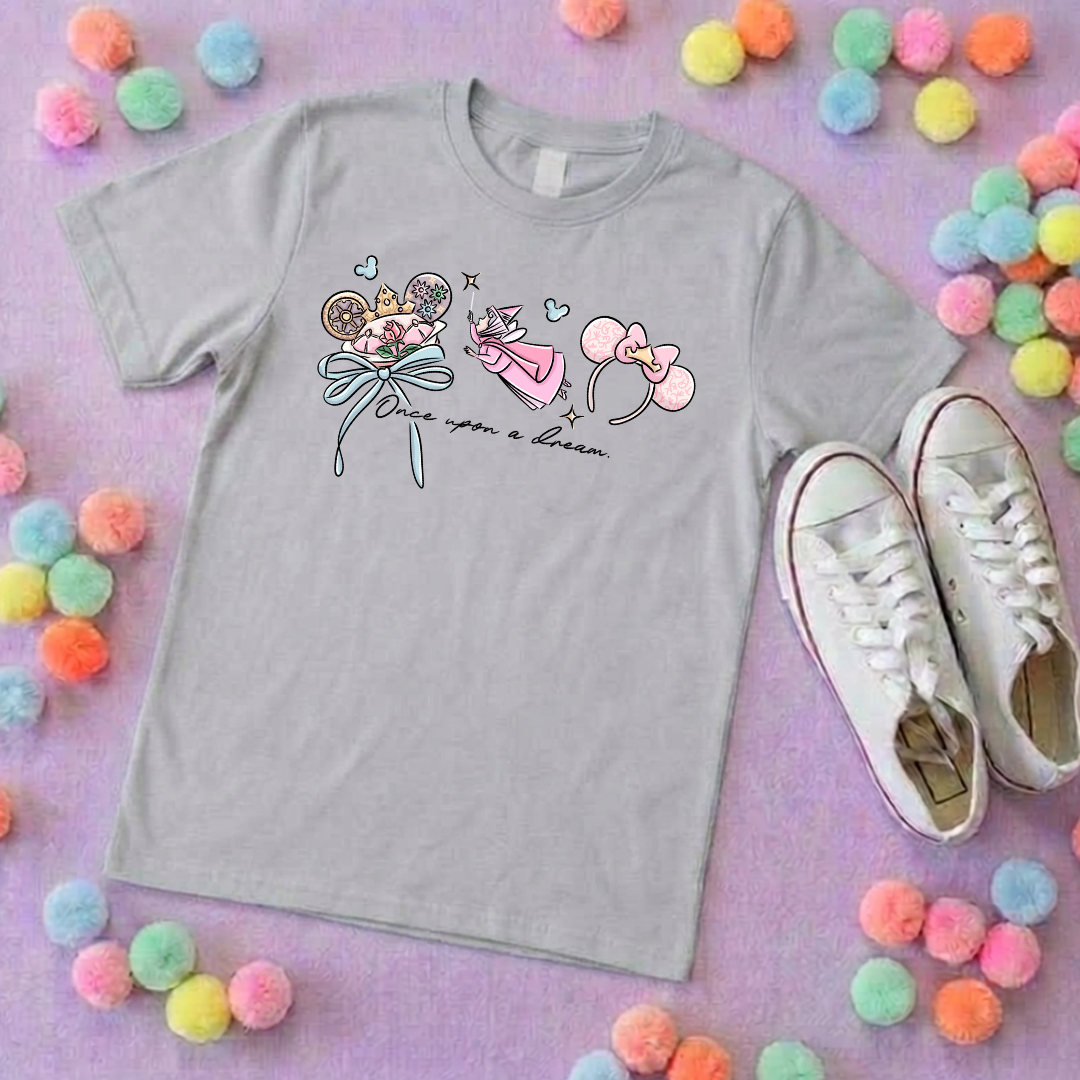 Sleeping Princess Inspired Printed T-Shirt, Princess Movie, Mouse Ears, Princess- Adults & Kids Sizes - Cotton T-Shirt