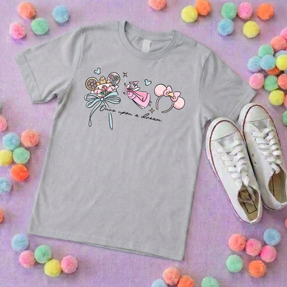 Sleeping Princess Inspired Printed T-Shirt, Princess Movie, Mouse Ears, Princess- Adults & Kids Sizes - Cotton T-Shirt