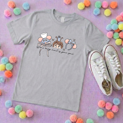 Chez Remi Rat Inspired Printed T-Shirt, French Mouse Chef, Ratatouille - Adults & Kids Sizes - Cotton T-Shirt