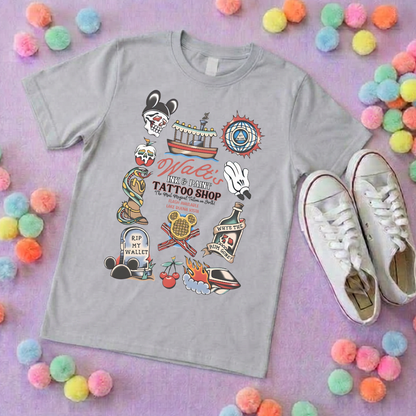 Walts Tattoo Park Life T-Shirt, Ears, Florida, Orlando, Cruise Holidays T-Shirts, Holiday Outfits - Adults & Kids Sizes - Cotton T-Shirt