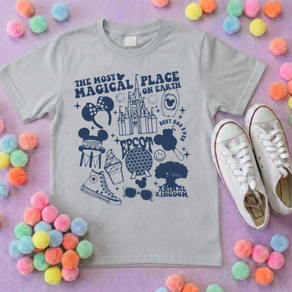 Happiest Place, Park Life T-Shirt, Ears, Florida, Orlando, Cruise Holidays T-Shirts, Holiday Outfits - Adults & Kids Sizes - Cotton T-Shirt