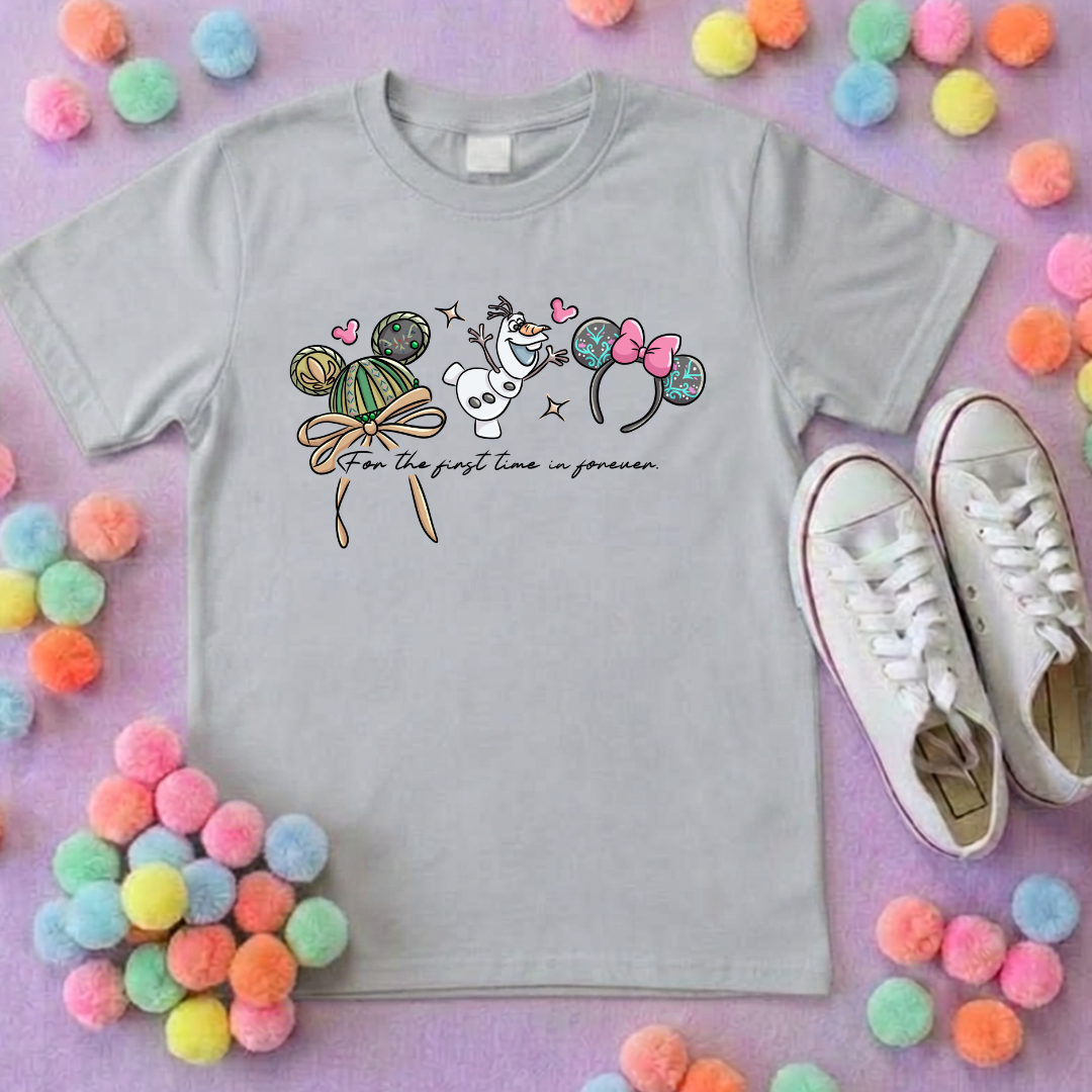 Frozen Sisters  Inspired Printed T-Shirt, Norwegian Style, Happy Snowman, Olaf, Bruni - Adults & Kids Sizes - Cotton T-Shirt
