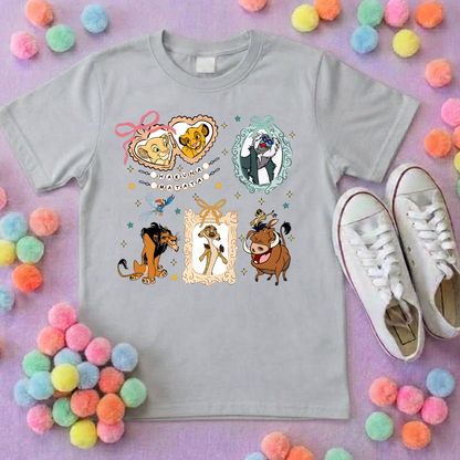 King Lion Inspired Printed White T-Shirt, Lions, Nala Simba, Mufasa, Inspired Character T-Shirts - Adults & Kids Sizes - Cotton T-Shirt