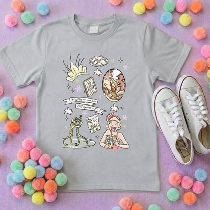 Bayou Frog Princess Full Art Inspired Printed T-Shirt, Princess Movie, Mouse Ears, Princess- Adults & Kids Sizes - Cotton T-Shirt