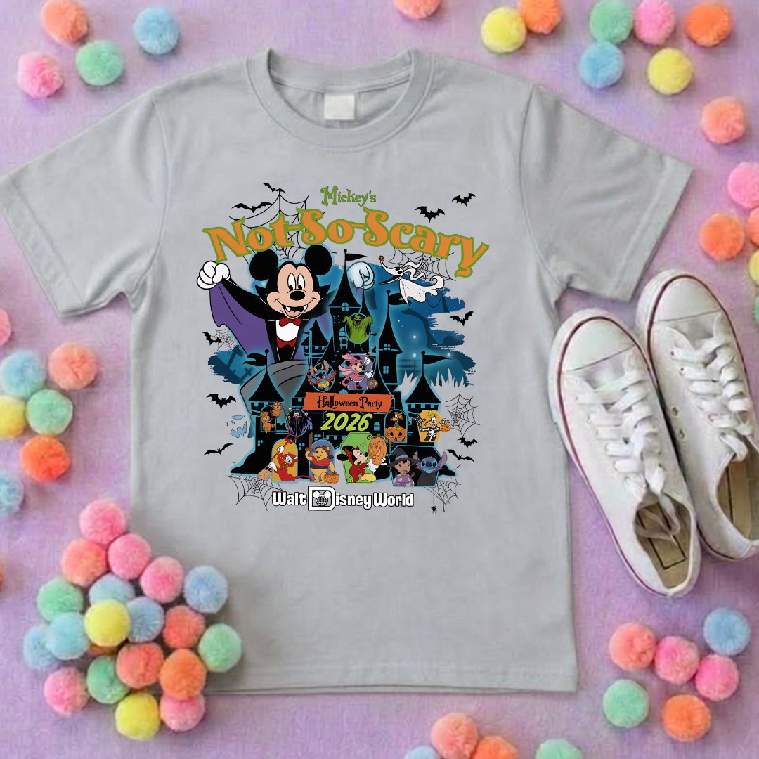 Not So Scary World Inspired Printed Sand T-Shirt, Florida, Orlando, Halloween T-Shirts, Halloween Outfits - Adults & Kids Sizes - Cotton T-Shirt