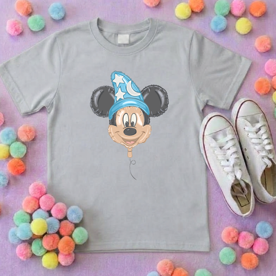 Sorcerer Mouse Balloon, Printed T-Shirt, Florida, Orlando, Magical World - Adults & Kids Sizes