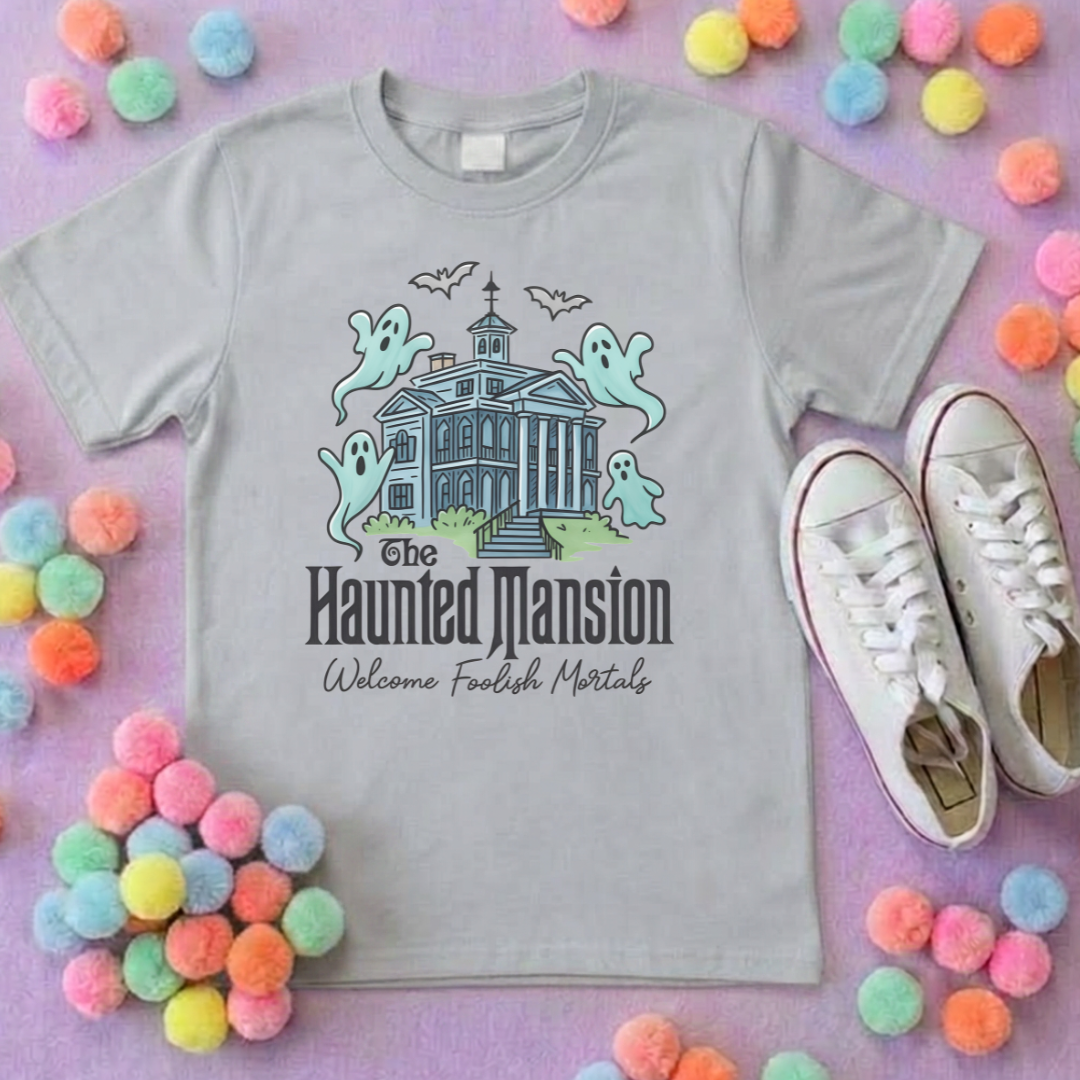 Mansion Haunted Inspired Printed T-Shirt, Florida, Orlando, Halloween T-Shirts, Halloween Outfits - Adults & Kids Sizes - Cotton T-Shirt
