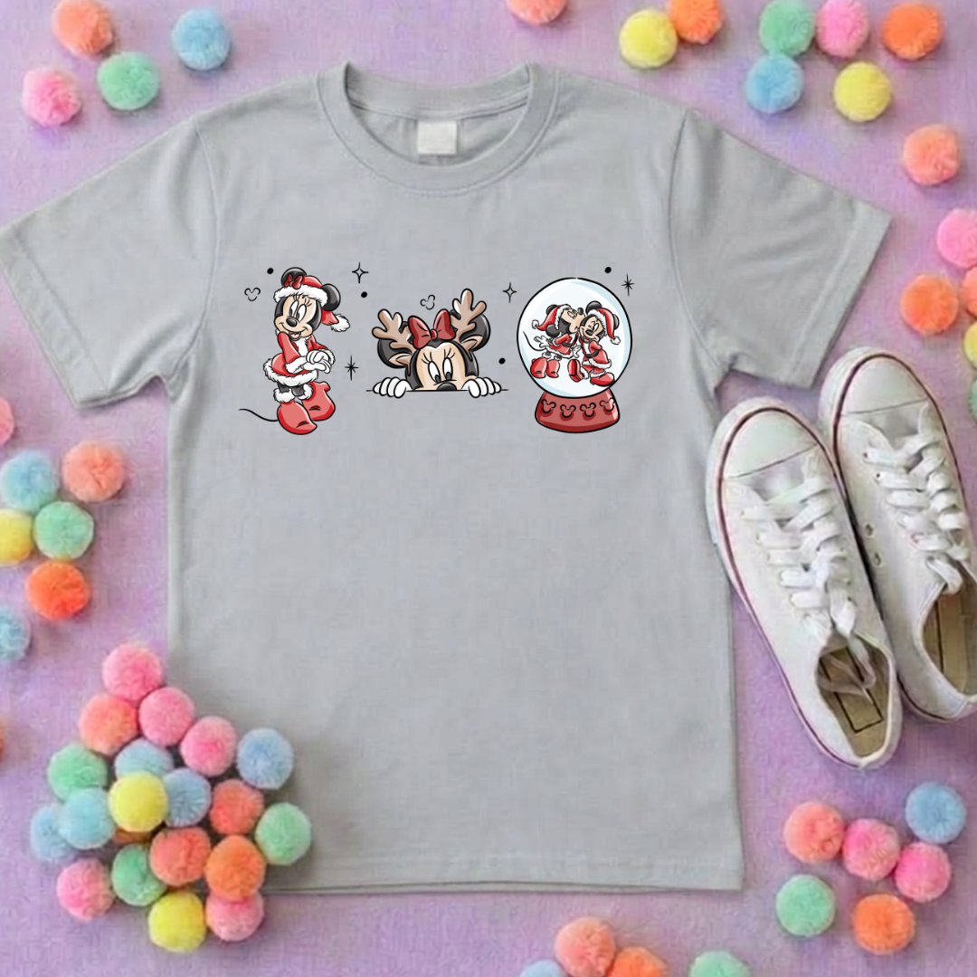 Christmas Mouse T-Shirt, Ears, Florida, Orlando, Christmas T-Shirts, Christmas Outfits - Adults & Kids Sizes - Cotton T-Shirt