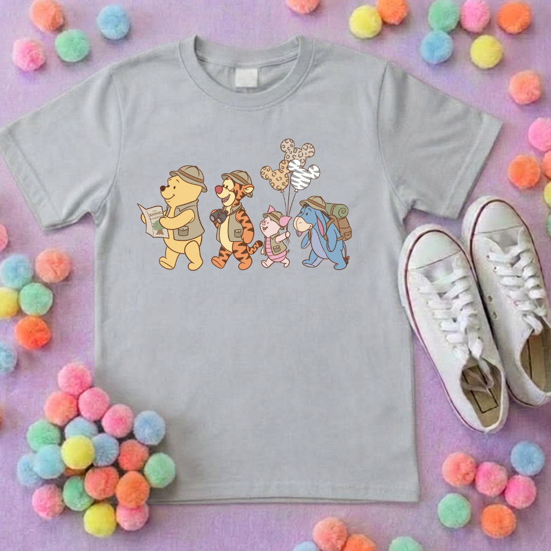 Pooh Animal Kingdom Safari Park Life T-Shirt, Ears, Florida, Orlando, Cruise Holidays T-Shirts, Holiday Outfits - Adults & Kids Sizes - Cotton T-Shirt