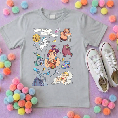 Hercules, Pegasus Full Art Inspired Printed Sand T-Shirt, Greek Gods, Muses, Hades Inspired Character T-Shirts - Adults & Kids Sizes - Cotton T-Shirt