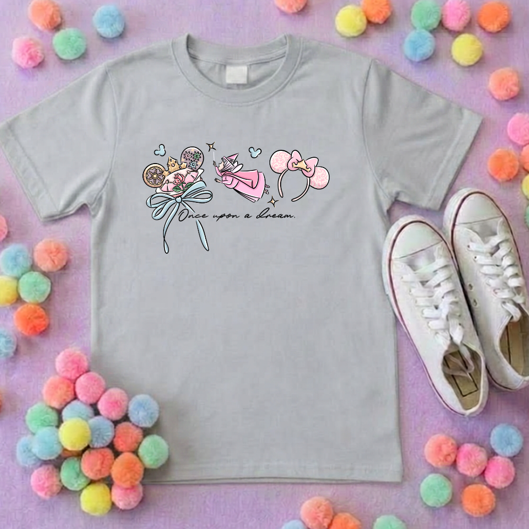 Sleeping Princess Inspired Printed T-Shirt, Princess Movie, Mouse Ears, Princess- Adults & Kids Sizes - Cotton T-Shirt