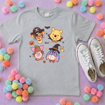 Pooh Halloween Besties Park Life T-Shirt, Ears, Florida, Orlando, Cruise Holidays T-Shirts, Holiday Outfits - Adults & Kids Sizes - Cotton T-Shirt