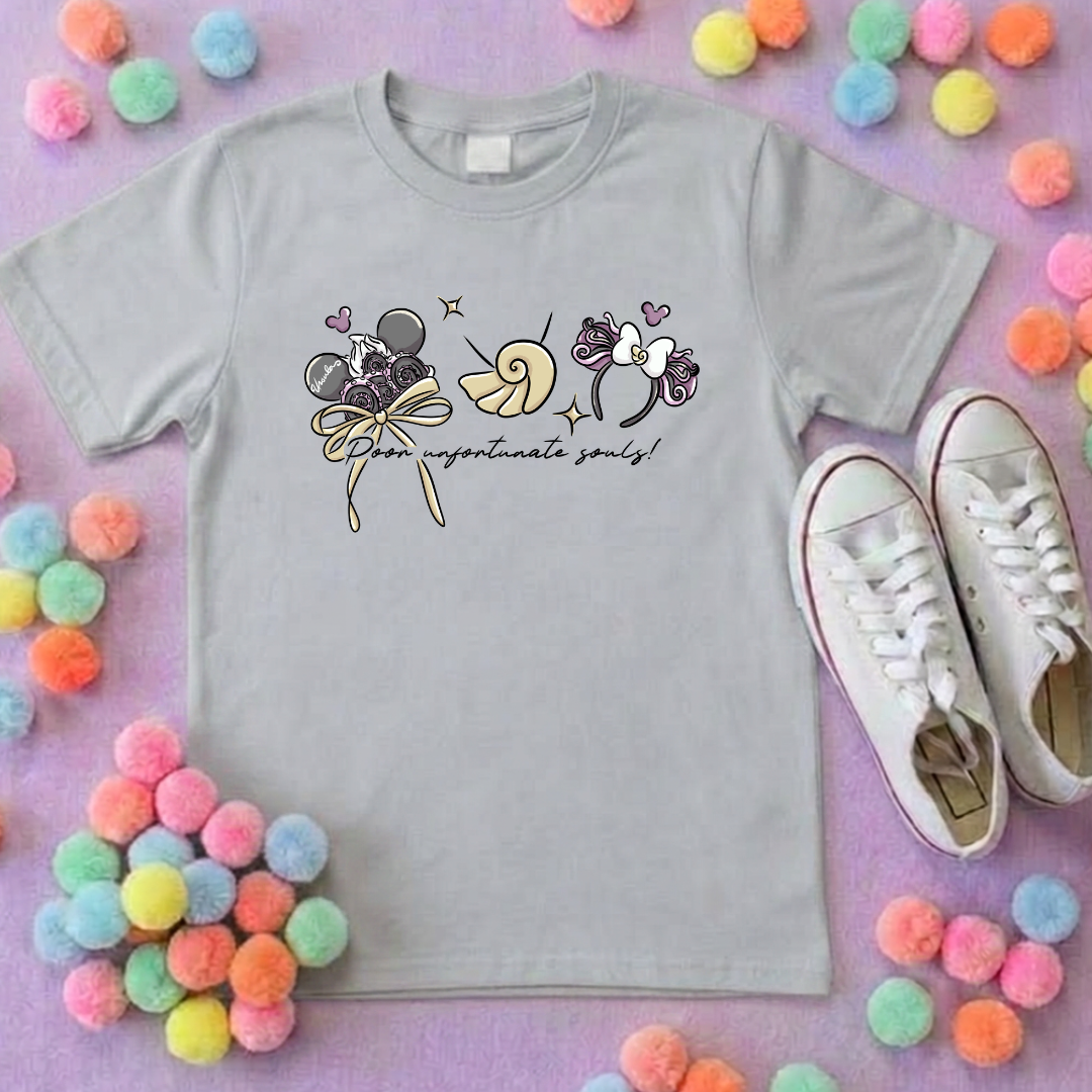 Villain Inspired Printed T-Shirt, Under the Sea, Hello Beastie, De-vil, Villains Theme - Adults & Kids Sizes - Cotton T-Shirt