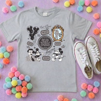 Magical Kingdom, Walt and mouse, Printed T-Shirt, Florida, Orlando, Magical World - Adults & Kids Sizes