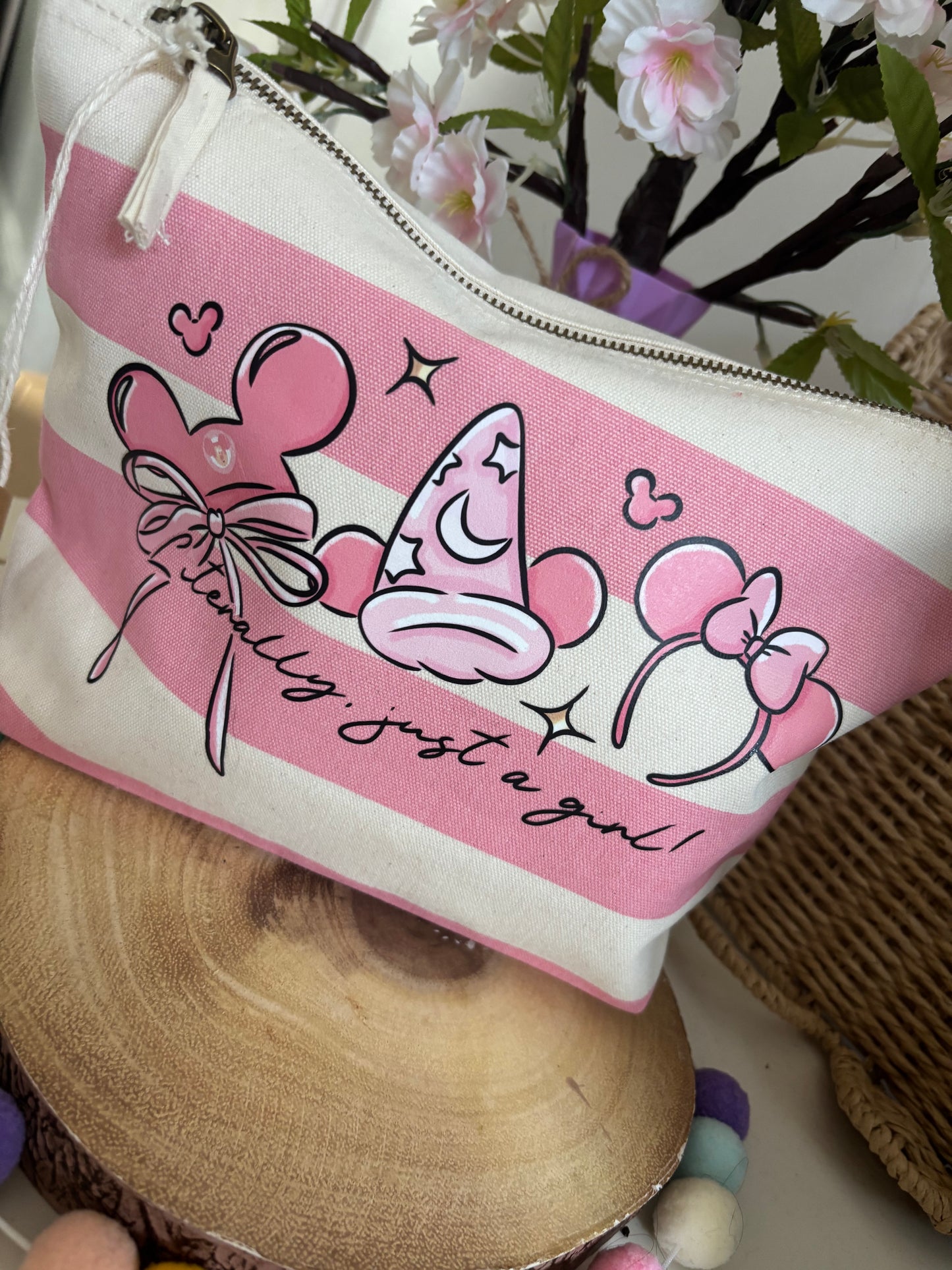 Magical Kingdom, Just a Girl Magic Mouse Make Up Bags, Printed Inspired Make Up Bags, Ears Bags, Florida, Orlando, Paris, Nautical Theme Make Up Bag