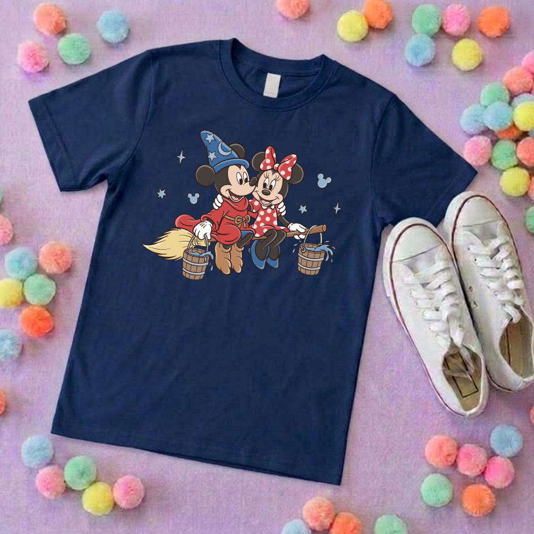Magical Sorcerer and Minnie T-Shirt, Florida, Orlando, Magical World - Adults & Kids Sizes