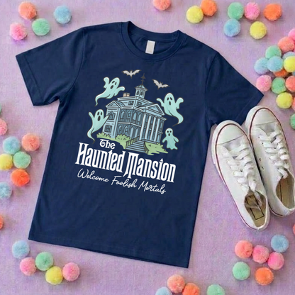 Mansion Haunted Inspired Printed T-Shirt, Florida, Orlando, Halloween T-Shirts, Halloween Outfits - Adults & Kids Sizes - Cotton T-Shirt