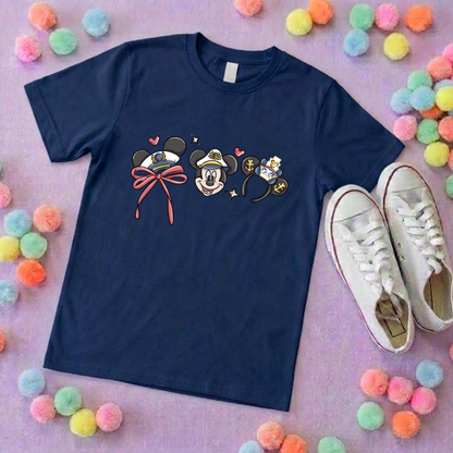 Cruise Mouse and Ears T-Shirt, Ears, Florida, Orlando, Cruise Holidays T-Shirts, Holiday Outfits - Adults & Kids Sizes - Cotton T-Shirt