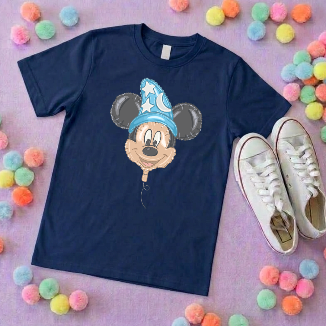 Sorcerer Mouse Balloon, Printed T-Shirt, Florida, Orlando, Magical World - Adults & Kids Sizes