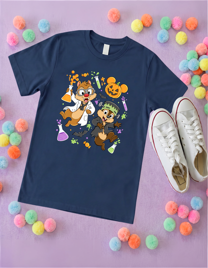 Halloween Pals, Chip & Dale Printed T-Shirt, Halloween, Inspired Character T-Shirts - Adults & Kids Sizes - Cotton T-Shirt