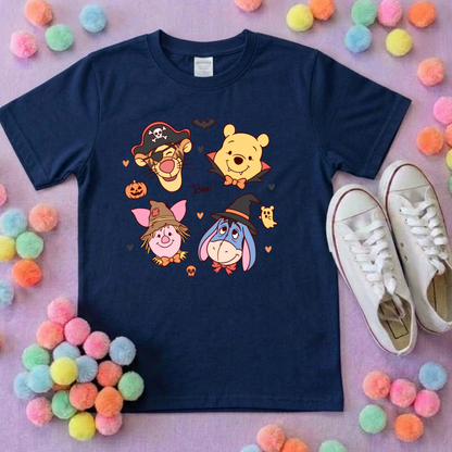 Pooh Halloween Besties Park Life T-Shirt, Ears, Florida, Orlando, Cruise Holidays T-Shirts, Holiday Outfits - Adults & Kids Sizes - Cotton T-Shirt