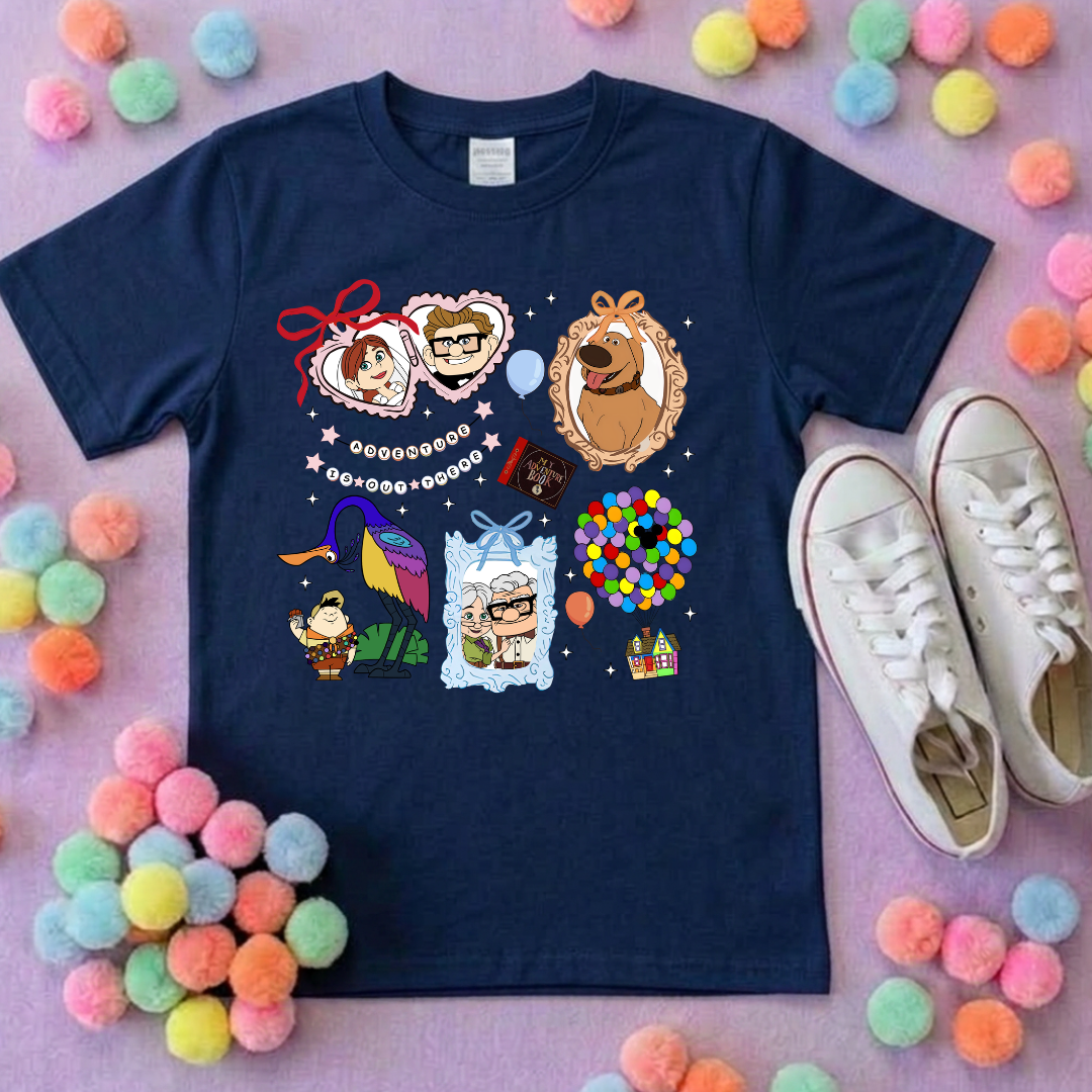 Up House Inspired Printed T-Shirt, Florida, Orlando, Ellie and Karl, Kevin, Dug - Adults & Kids Sizes - Cotton T-Shirt