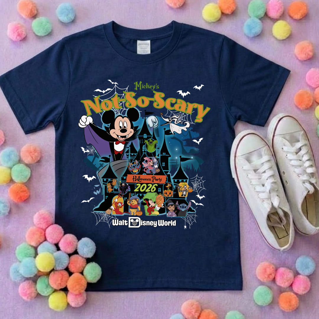 Not So Scary World Inspired Printed Sand T-Shirt, Florida, Orlando, Halloween T-Shirts, Halloween Outfits - Adults & Kids Sizes - Cotton T-Shirt