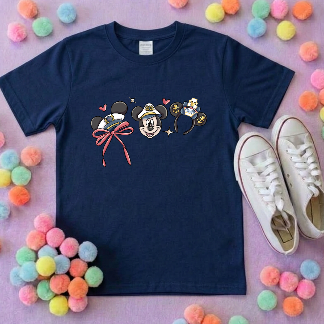 Cruise Mouse and Ears T-Shirt, Ears, Florida, Orlando, Cruise Holidays T-Shirts, Holiday Outfits - Adults & Kids Sizes - Cotton T-Shirt