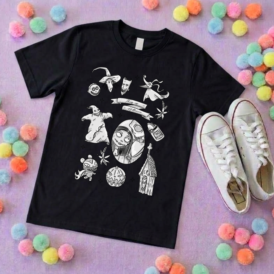 Skellington King Printed T-Shirt, Florida, Orlando, Jack and Sally, Zero, NBC - Adults & Kids Sizes - Cotton T-Shirt