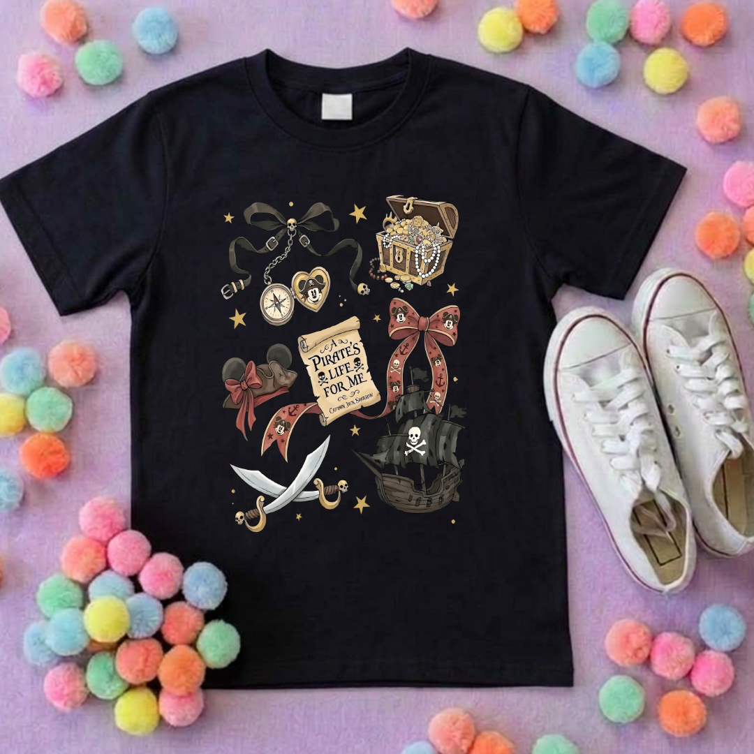 Pirates Life for Me Park Life T-Shirt, Ears, Florida, Orlando, Cruise Holidays T-Shirts, Holiday Outfits - Adults & Kids Sizes - Cotton T-Shirt