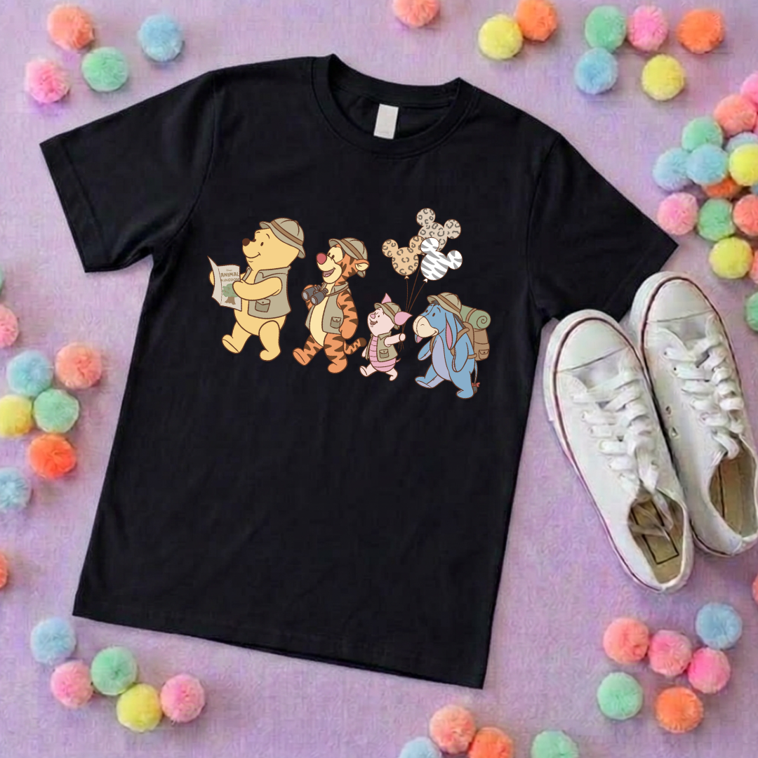 Pooh Animal Kingdom Safari Park Life T-Shirt, Ears, Florida, Orlando, Cruise Holidays T-Shirts, Holiday Outfits - Adults & Kids Sizes - Cotton T-Shirt