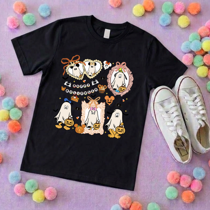 Ghost Mouse Inspired Printed Sand T-Shirt, Florida, Orlando, Halloween T-Shirts, Halloween Outfits - Adults & Kids Sizes - Cotton T-Shirt