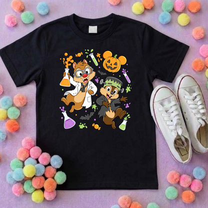 Halloween Pals, Chip & Dale Printed T-Shirt, Halloween, Inspired Character T-Shirts - Adults & Kids Sizes - Cotton T-Shirt
