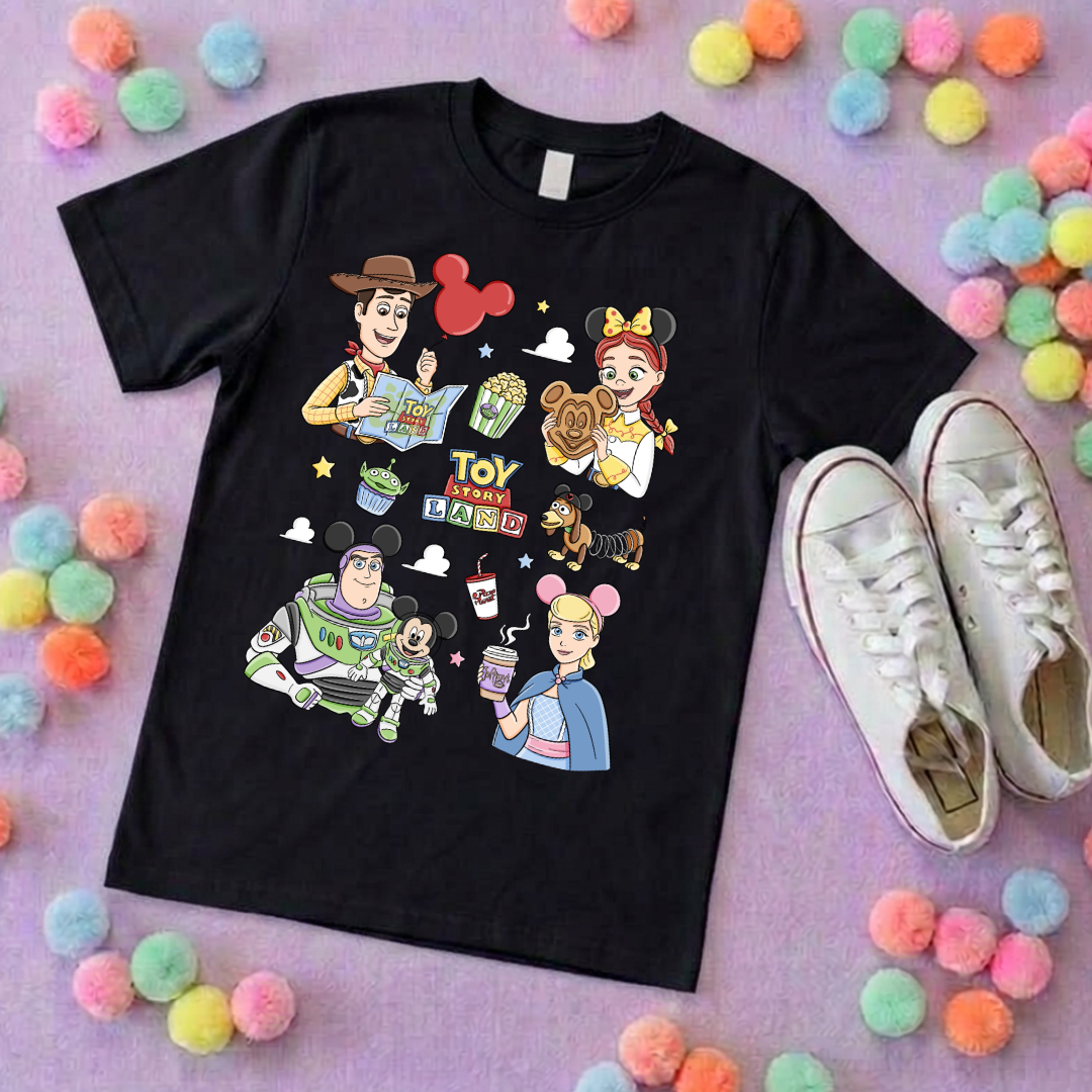 Toys Story Besties Full Art Park Life T-Shirt, Ears, Florida, Orlando, Cruise Holidays T-Shirts, Holiday Outfits - Adults & Kids Sizes - Cotton T-Shirt