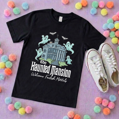 Mansion Haunted Inspired Printed T-Shirt, Florida, Orlando, Halloween T-Shirts, Halloween Outfits - Adults & Kids Sizes - Cotton T-Shirt