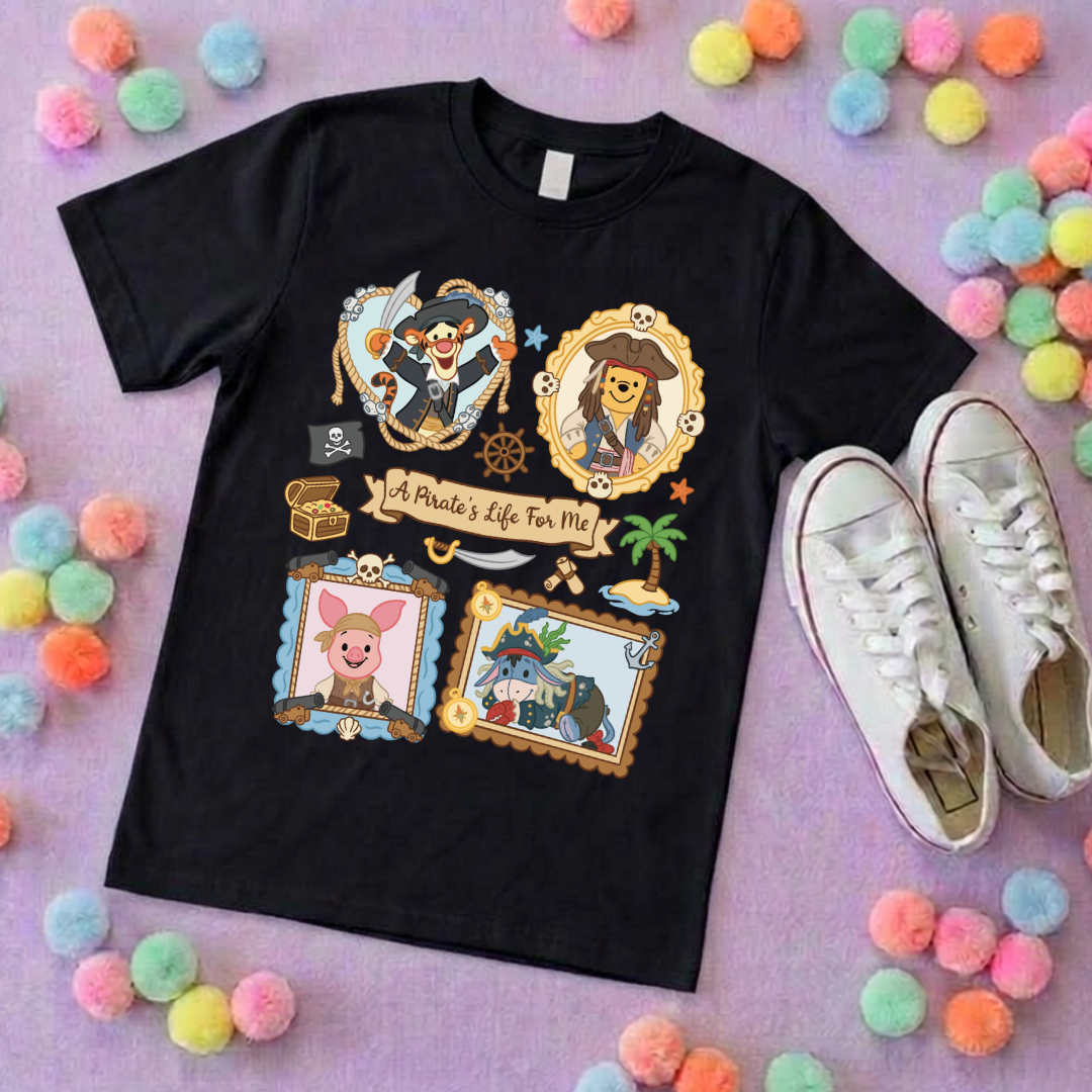 Pirate Besties Park Life T-Shirt, Ears, Florida, Orlando, Cruise Holidays T-Shirts, Holiday Outfits - Adults & Kids Sizes - Cotton T-Shirt