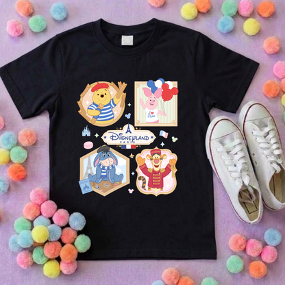 Pooh French Oh La La Full Art Park Life T-Shirt, Ears, Florida, Orlando, Cruise Holidays T-Shirts, Holiday Outfits - Adults & Kids Sizes - Cotton T-Shirts