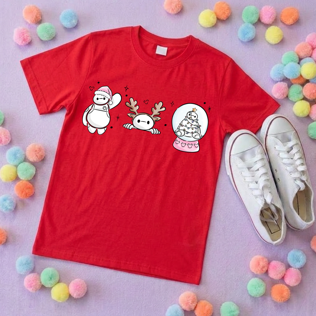 Christmas Baymax T-Shirt, Ears, Florida, Orlando, Christmas T-Shirts, Christmas Outfits - Adults & Kids Sizes - Cotton T-Shirt