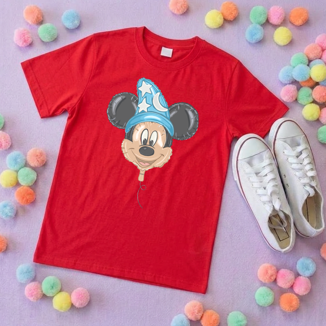 Sorcerer Mouse Balloon, Printed T-Shirt, Florida, Orlando, Magical World - Adults & Kids Sizes