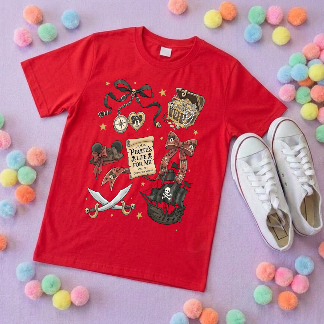Pirates Life for Me Park Life T-Shirt, Ears, Florida, Orlando, Cruise Holidays T-Shirts, Holiday Outfits - Adults & Kids Sizes - Cotton T-Shirt