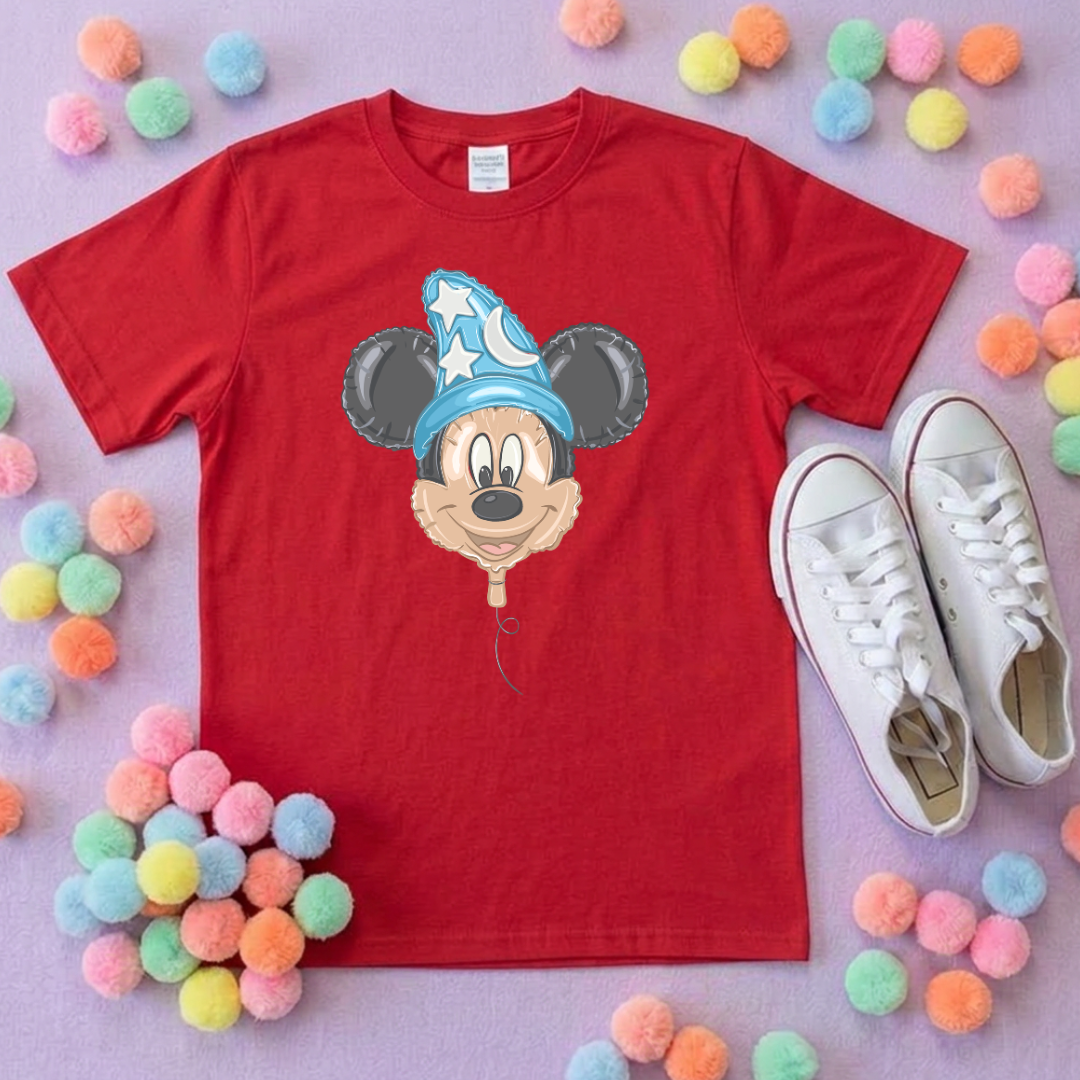Sorcerer Mouse Balloon, Printed T-Shirt, Florida, Orlando, Magical World - Adults & Kids Sizes