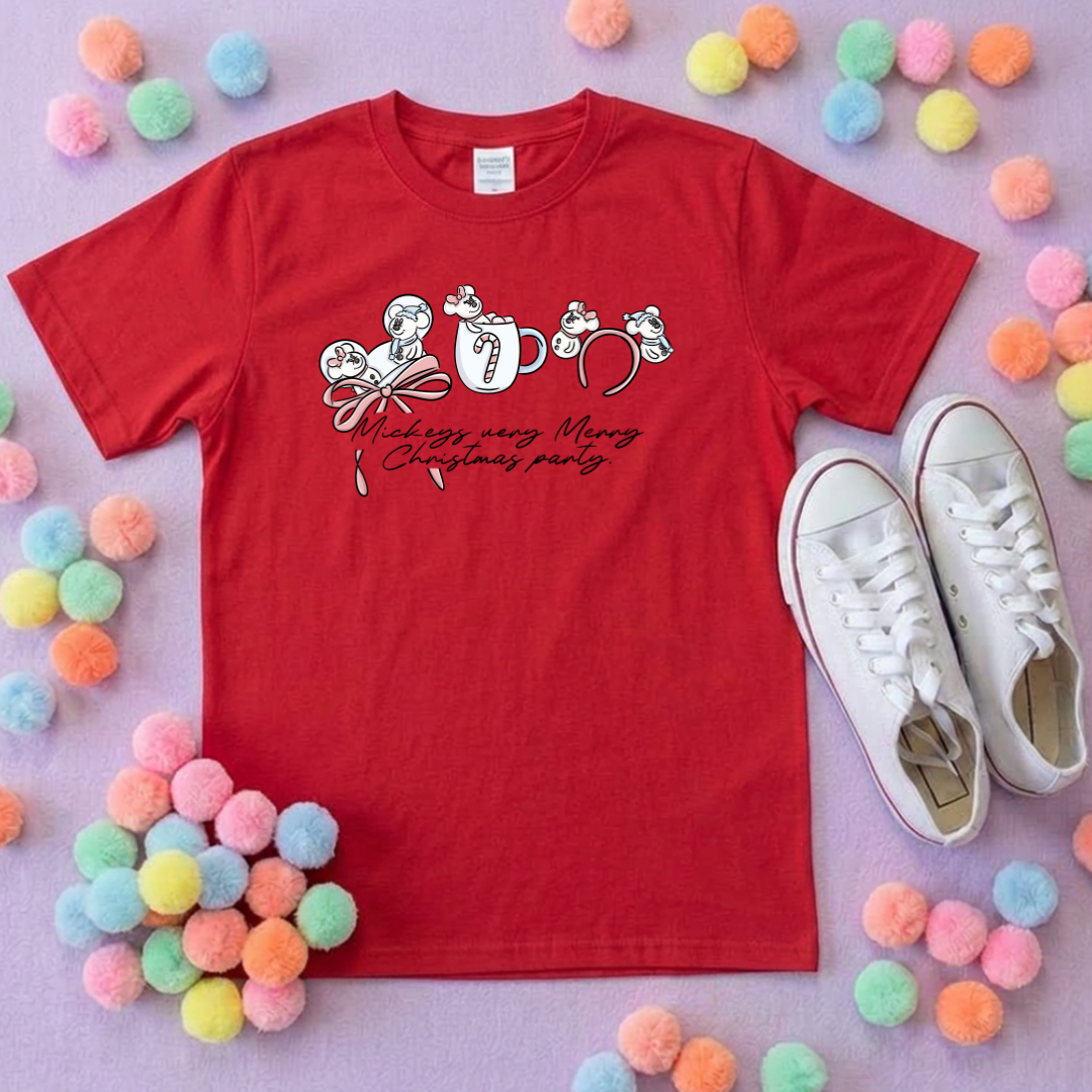 Christmas Mouse Snowman Ears T-Shirt, Ears, Florida, Orlando, Christmas T-Shirts, Christmas Outfits - Adults & Kids Sizes - Cotton T-Shirt