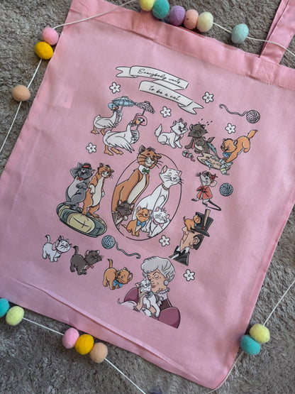 French Kitties, Aristo Cats Tote Bags, Cotton Canvas Tote Bags, Printed Inspired Tote Bags, Shopper Bags