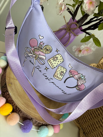 Princess Theme, Rapunzel, Tangled Theme, Dumpling Bags, Printed Inspired Cross Body Bags, Theme Park Bags, Florida, Orlando, Paris