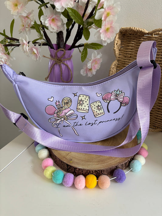 Princess Theme, Rapunzel, Tangled Theme, Dumpling Bags, Printed Inspired Cross Body Bags, Theme Park Bags, Florida, Orlando, Paris