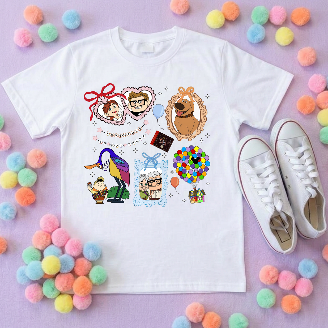 Up House Inspired Printed T-Shirt, Florida, Orlando, Ellie and Karl, Kevin, Dug - Adults & Kids Sizes - Cotton T-Shirt