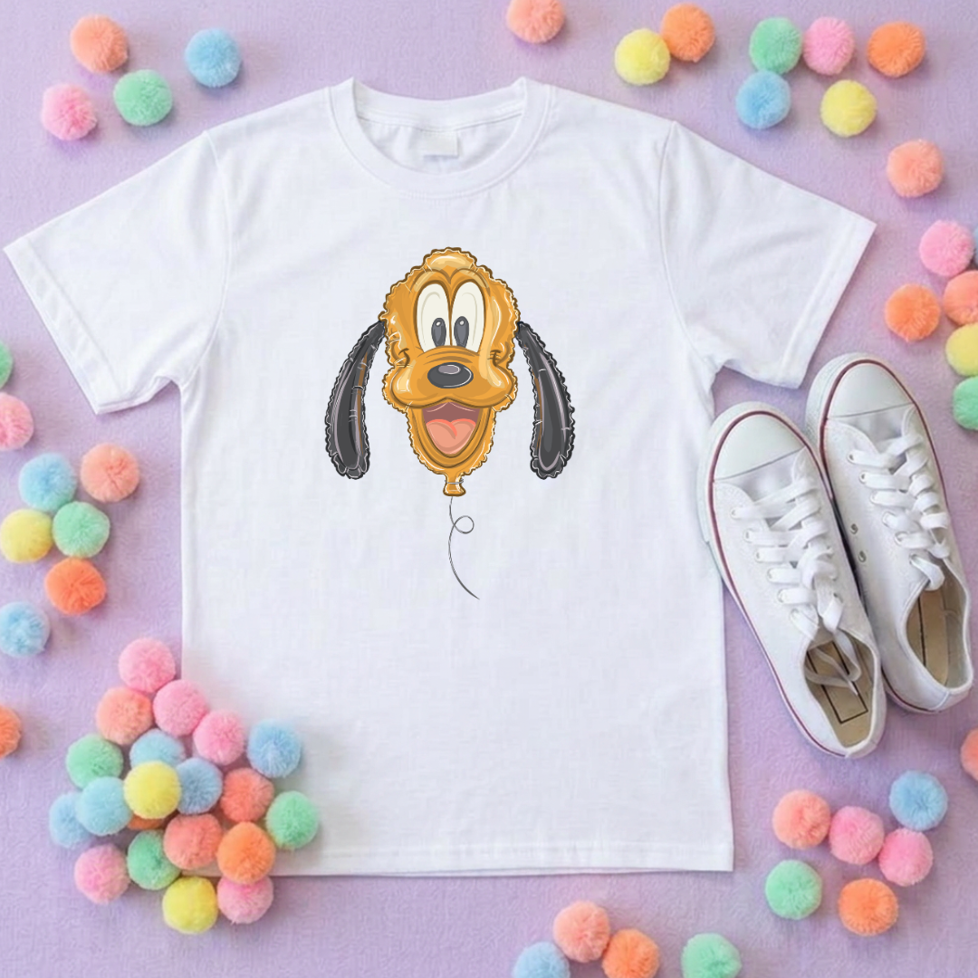 Pluto Balloon, Printed T-Shirt, Florida, Orlando, Magical World - Adults & Kids Sizes