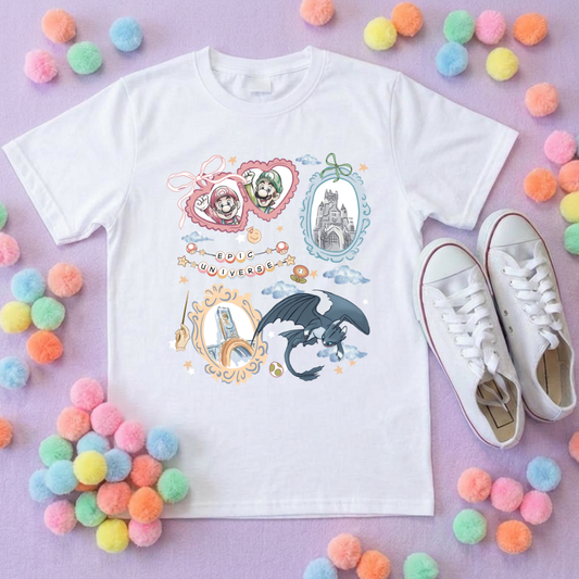 Universe Epic Inspired Printed T-Shirt, Theme Park, Orlando, Inspired Character T-Shirts - Adults & Kids Sizes - Cotton T-Shirt