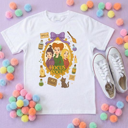Pocus Hocus, 3 Sistas T-Shirt, Ears, Florida, Orlando, Halloween T-Shirts, Pumpkin Halloween Outfits - Adults & Kids Sizes - Cotton T-Shirt